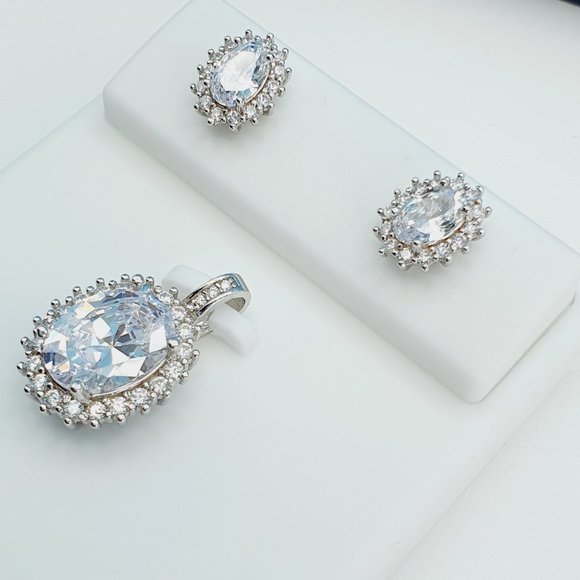 "925 Sterling Silver Cubic Zircon Jewelry Set, UU1P7A7043 - Picture 6 of 8